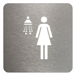 Pictogramme métal douche femmes
