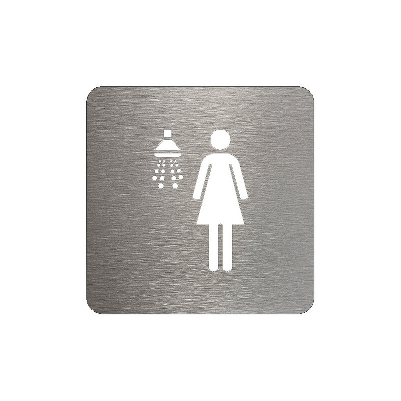 Pictogramme métal douche femmes