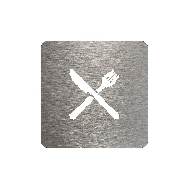 pictogramme en métal couteau et fourchette restauration