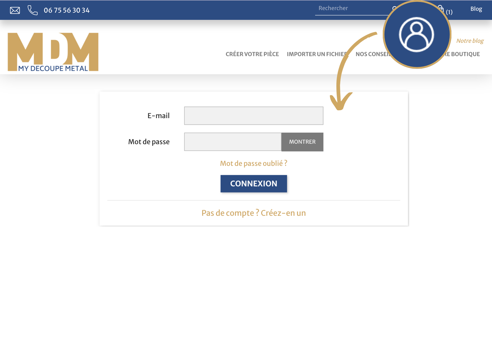 Comment crée un compte sur le site 