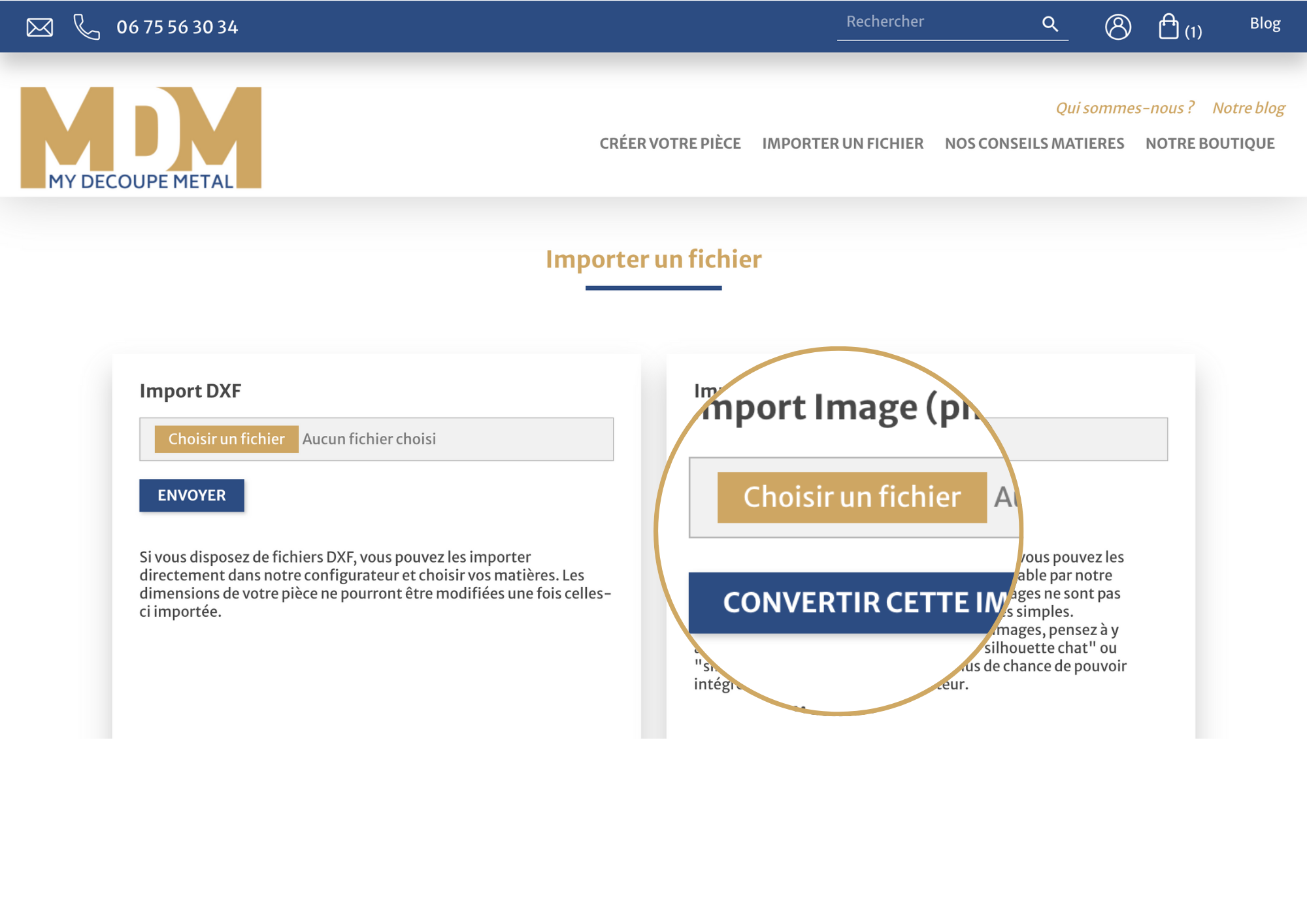 Comment importer un fichier PNG ou JPG sur le site