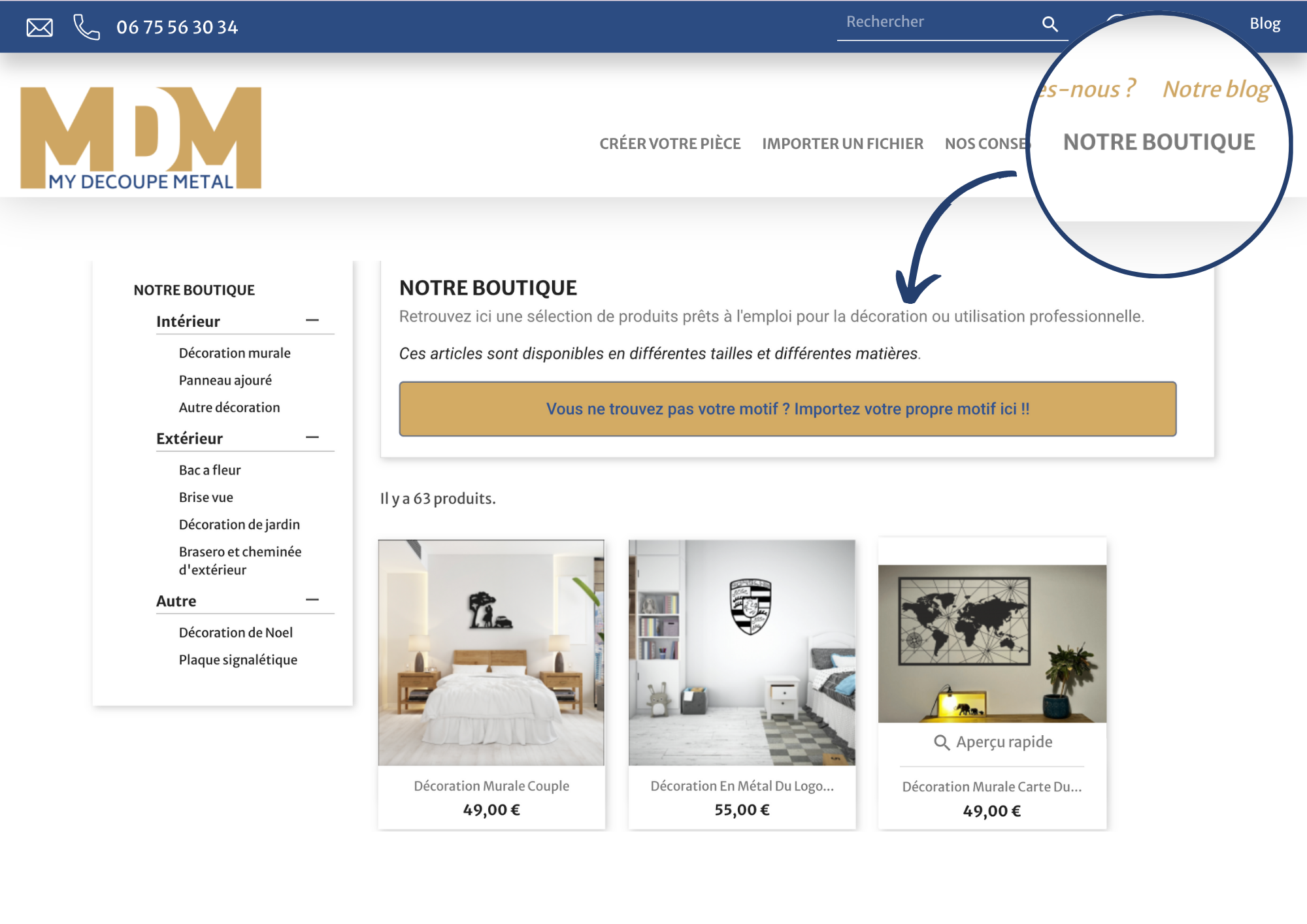 accéder a la boutique en ligne 