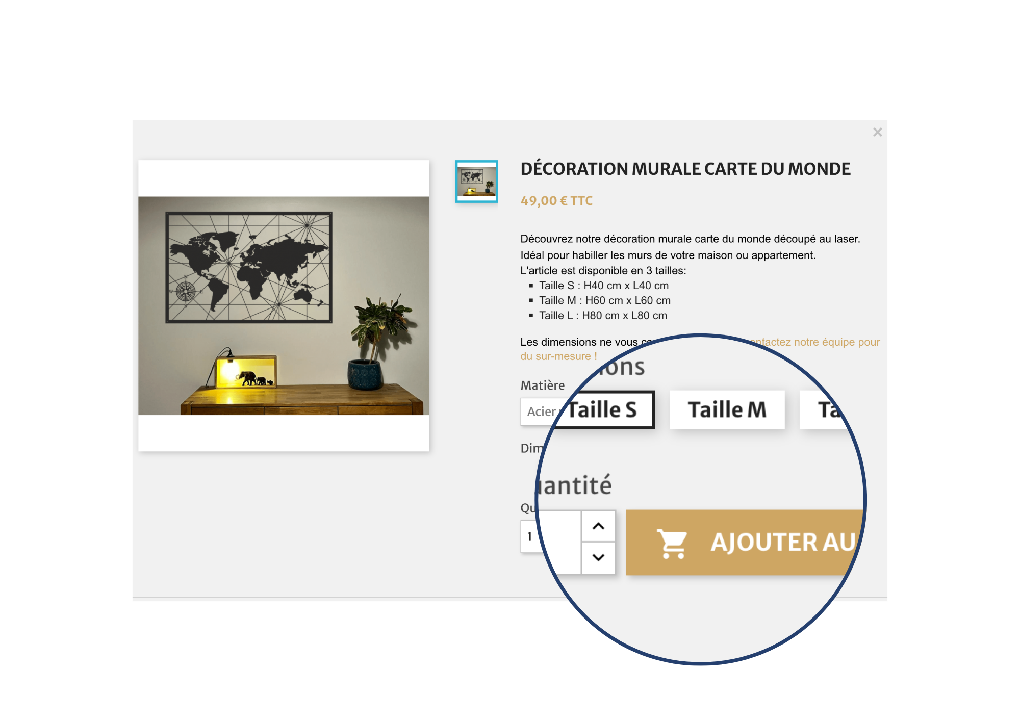 Comment ajouter au panier un artcle de la boutique