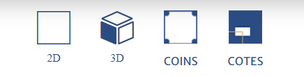 les différentes visualisations sur le configurateur