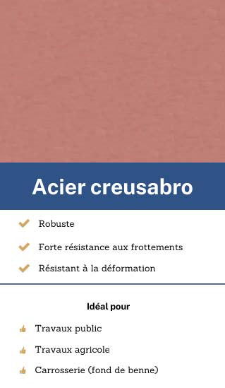 plaque acier creusabro sur mesure