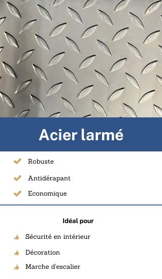 plaque acier larmé sur mesure