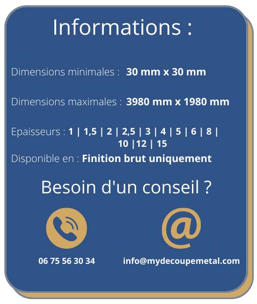 Information plaque en alu