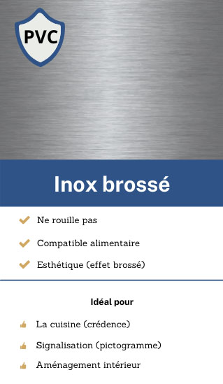 Plaque rectangle inox brossé sur-mesure