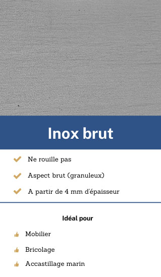 Plaque inox brut sur mesure