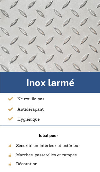 Plaque inox larmé sur mesure